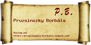 Pruzsinszky Borbála névjegykártya