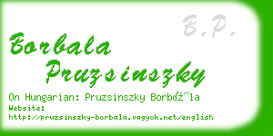 borbala pruzsinszky business card